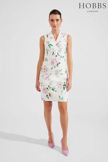 Hobbs Petite Suzanna White Dress (N66880) | £199