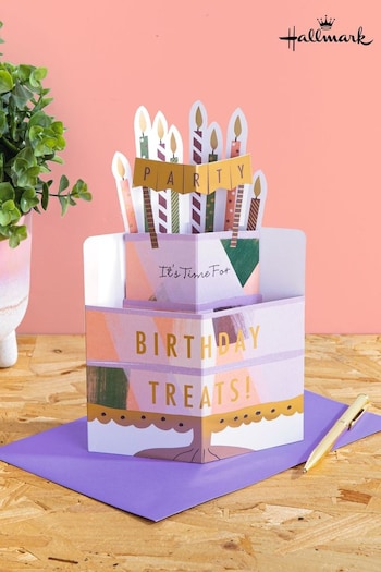 Hallmark Gold Birthday Card 3D Pop Up Cake & Candles Design (N66905) | £4