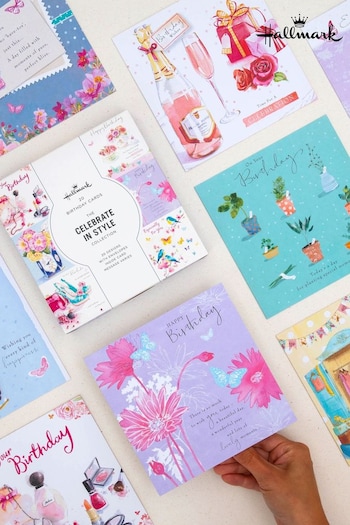 Hallmark Pink 20 Pack Birthday Cards In Floral Designs (N66908) | £15