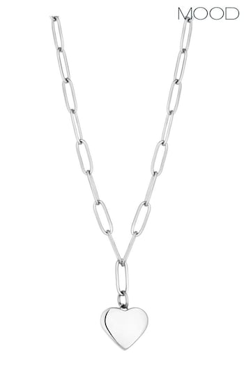 Mood Silver Polished Heart Chain Necklace (N66956) | £18