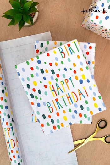 Hallmark White 6M Pack of 3 Birthday Wrapping Paper (N66960) | £8