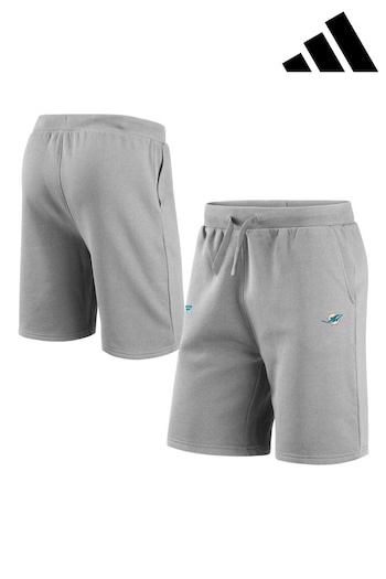 adidas Grey NFL Miami Dolphins Primary Logo Graphic Fleece Shorts (N67005) | £35