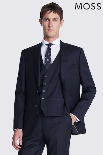 MOSS Blue Regular Fit Twill Jacket (N67031) | £219
