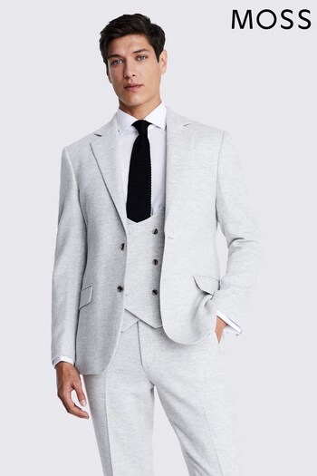 MOSS Tailored Fit Light Grey Donegal Jacket (N67034) | £159