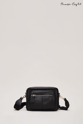 Phase Eight Leather Cross-Body Black Bag (N67048) | £99