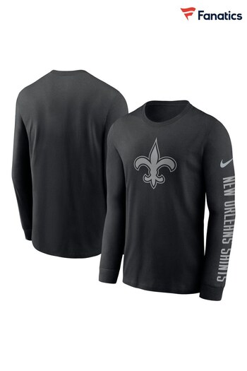 Fanatics NFL New Orleans Saints Reflective Long Sleeve Black T-Shirt (N67175) | £40