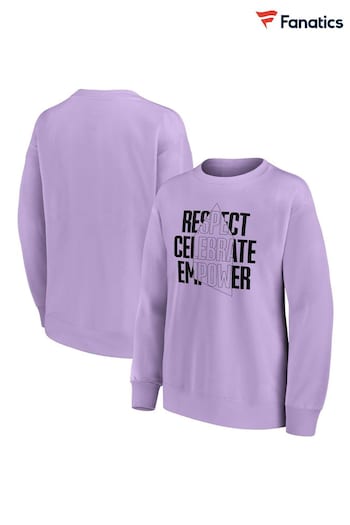 Fanatics Oversized Purple Everton EITC Respect Celebrate Empower Graphic Crew Sweatshirt Womens (N67325) | £48