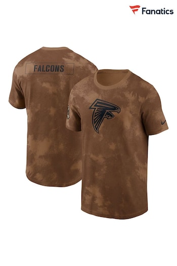 Fanatics NFL Atlanta Falcons Short Sleeve Salute To Service Sideline Brown T-Shirt 2023 (N67332) | £35