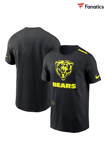 Fanatics NFL Chicago Bears VOLT Short Sleeve Dri-FIT Cotton Black T-Shirt (N67335) | £35