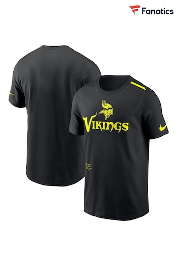 Fanatics NFL Minnesota Vikings VOLT Short Sleeve Dri-FIT Cotton Black T-Shirt (N67349) | £35