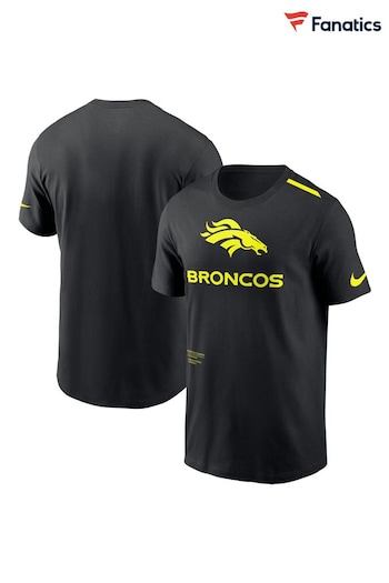 Fanatics NFL Denver Broncos VOLT Short Sleeve Dri-Fit Cotton Black T-Shirt (N67377) | £35
