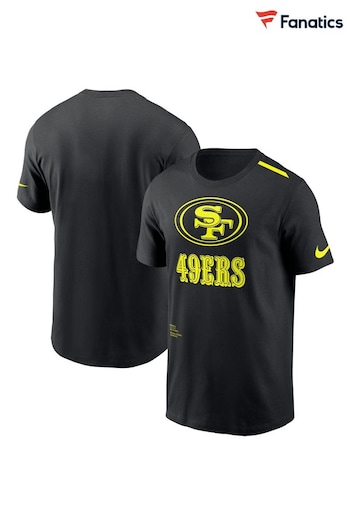 Fanatics NFL San Francisco 49ERS VOLT Short Sleeve Dri Fit Cotton Black T-Shirt (N67380) | £35