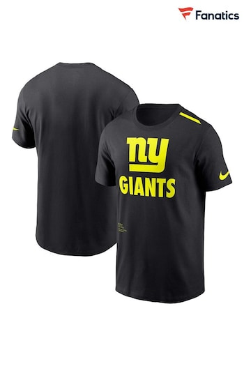 Fanatics NFL New York Giants VOLT Short Sleeve Dri-Fit Cotton Black T-Shirt (N67402) | £35