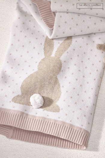 The White Company Pink Pom Bunny Baby Blanket (N67417) | £36