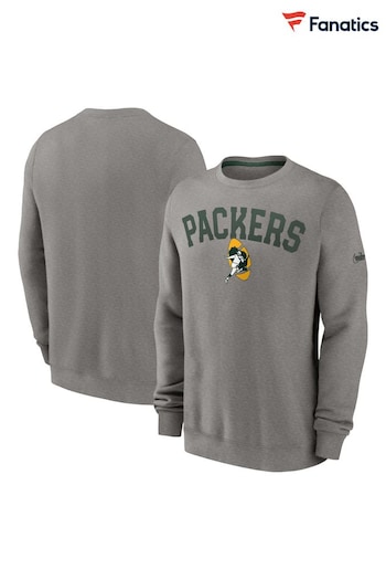 Fanatics Grey NFL Bay Packers Club Rewind Crew Sweat Shirt (N67427) | £60