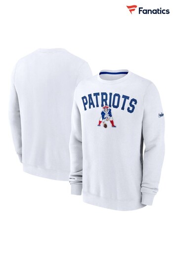 Fanatics NFL New England Patriots Club Rewind Crew White Fleece (N67431) | £60
