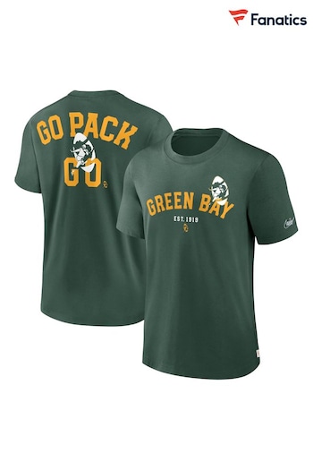 Fanatics Green NFL Bay Packers Rewind Short Sleeve Heavyweight T-Shirt (N67439) | £40
