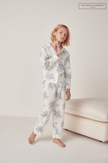 The White Company Classic Double Cotton Alice Floral White Pyjamas (N67466) | £30 - £32