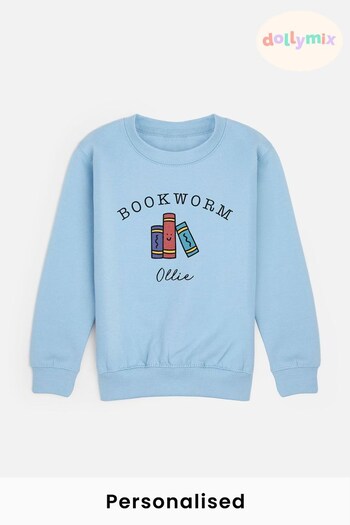 Personalised Bookworm Kids Sweatshirt by Dollymix (N67469) | £20