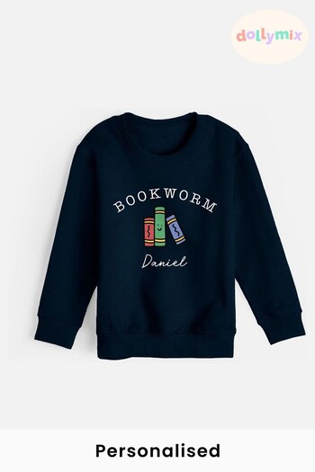 Personalised Bookworm Kids Sweatshirt by Dollymix (N67474) | £20