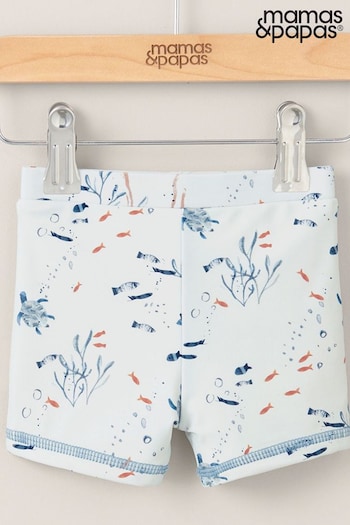 Tops & T-shirts Blue Sea Print Swim Trunks (N67496) | £12
