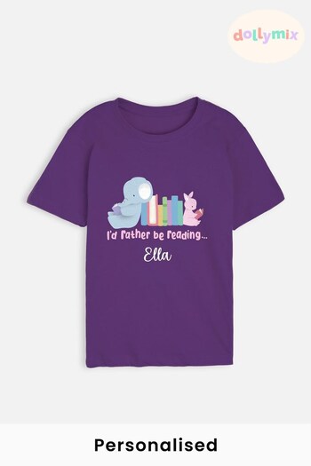 Personalised I'd Rather Be Reading Girls T-Shirt by Dollymix (N67511) | £17