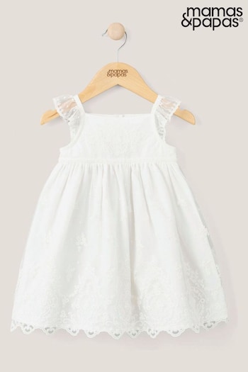 Mamas & Papas Lace White Dress (N67530) | £39