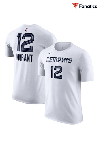 Fanatics NBA Memphis Grizzlies Name & Number Association White T-Shirt - Ja Morant (N67590) | £33