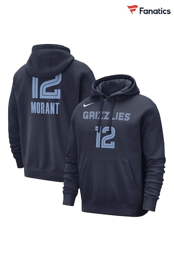 Fanatics Blue NBA Memphis Grizzlies Name And Number Fleece Hoodie - Ja Morant (N67609) | £70