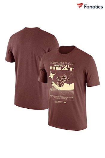 Fanatics NBA Miami Heat Move To Zero Team Brown T-Shirt (N67611) | £40