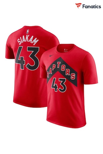 Fanatics Red NBA Toronto Raptors Icon Name And Number T-Shirt - Pascal Siakam (N67616) | £33