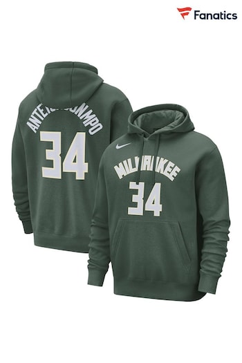 Fanatics Green NBA Milwaukee Bucks Name and Number Hoodie - Giannis Antetokounmpo (N67621) | £70