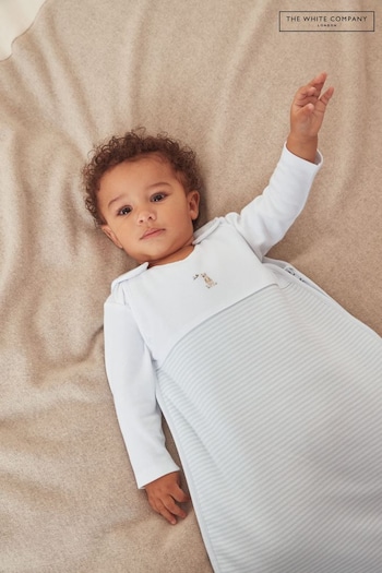 The White Company Blue The White Company Blue Organic Cotton Stripe Honey Bear Sleeping Bag 2.5 Tog (N67673) | £34 - £38