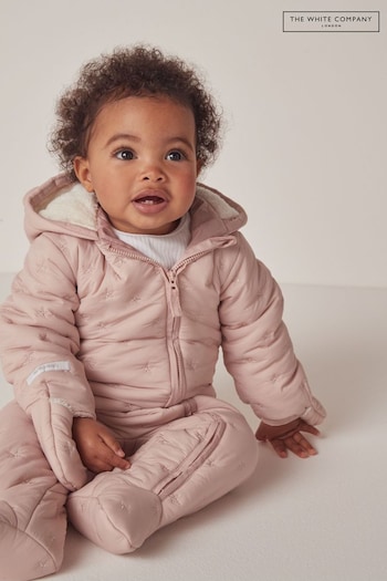 The White Company Pink Star Quilted Pramsuit (N67687) | £52 - £55