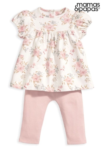 Gifts For Children Pink 2 Piece Floral Top & Legging Set (N67696) | £20