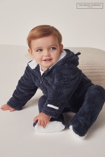 The White Company Blue Recycled Navy Fleece Romper (N67701) | £32 - £34