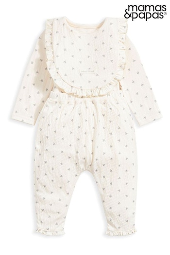 Mamas & Papas Ditsy First White Outfit Set 3 Piece (N67713) | £25