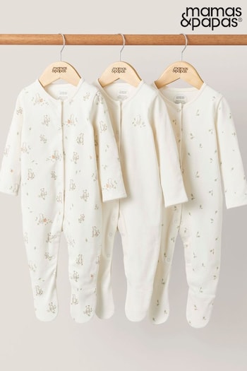 Mamas & Papas Brown Bear Sleepsuits 3 Pack (N67723) | £22