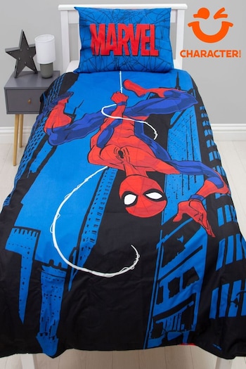 Character Blue Spiderman Single Duvet Cover and Pillowcase Set (N67755) | £26