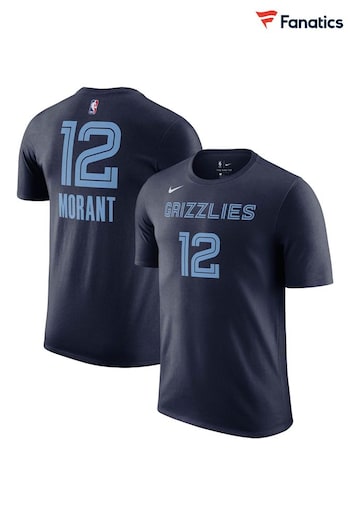 Fanatics Blue NBA Memphis Grizzlies Icon Name & Number T-Shirt - Ja Morant (N67794) | £33