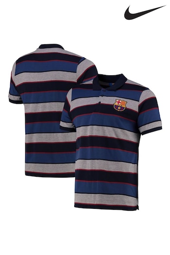 Nike Dark Blue Barcelona Yarn Dye Stripe Polo Shirt (N67798) | £28