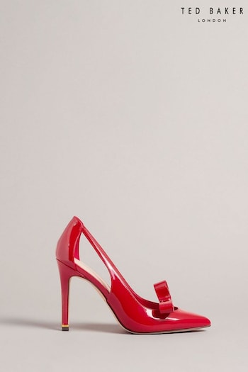 Ted Baker Orliney Red Patent Bow 100mm Cut Out Detail Courts (N67837) | £125