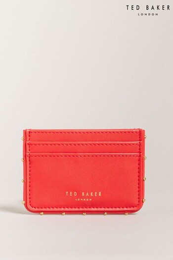 Ted Baker Pink Studded Edge Leather Kahnia Card Holder (N67842) | £35