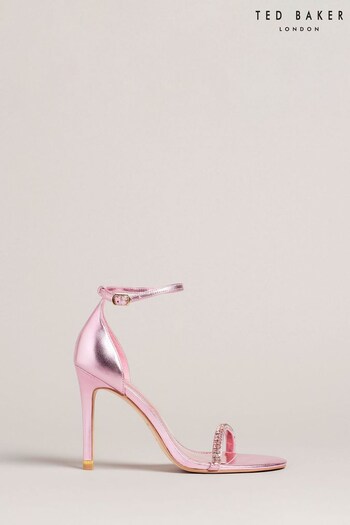 Ted Baker Helenni Pink Crystal Strap Heeled Sandals (N67843) | £125
