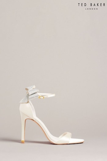 Ted Baker Natural Hemary Satin Crystal Bow Back Sandals (N67870) | £135