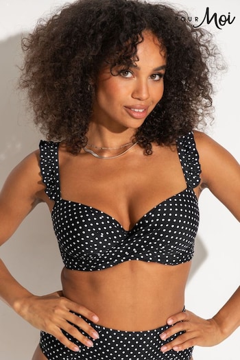 Pour Moi Black Sicily Padded Underwired Twist Front Top (N67884) | £34