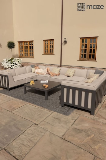 Maze Oatmeal Ibiza U Shape Garden Sofa Set With Square Coffee Table (N68147) | £5,500