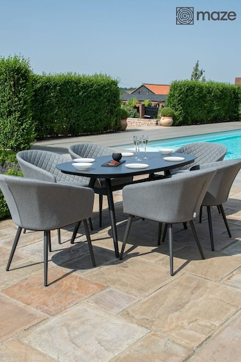 Maze Flanelle Garden Ambition 6 Seat Oval Dining Set (N68216) | £2,050