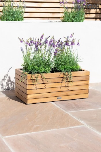 Maze Acacia Wood Garden Bali Small Planter (N68217) | £110