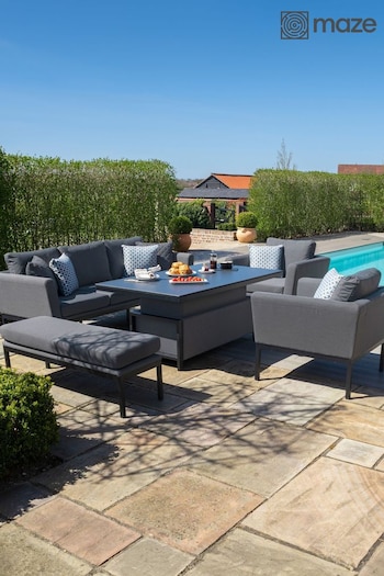 Maze Flanelle Pulse Garden 3 Seat Sofa Dining Set with Rising Table (N68236) | £2,850